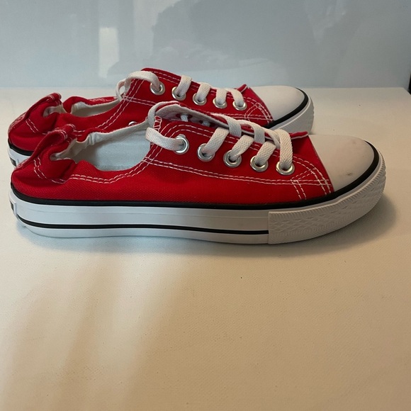New Jenn Ardor Red and White Canvas Sneakers like converse size 6.5 - Picture 5 of 8